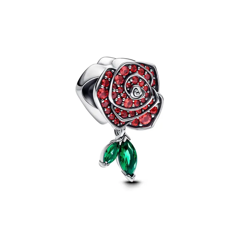 Pandora Sprankelende roos in bloei bedel zilver 793201C02