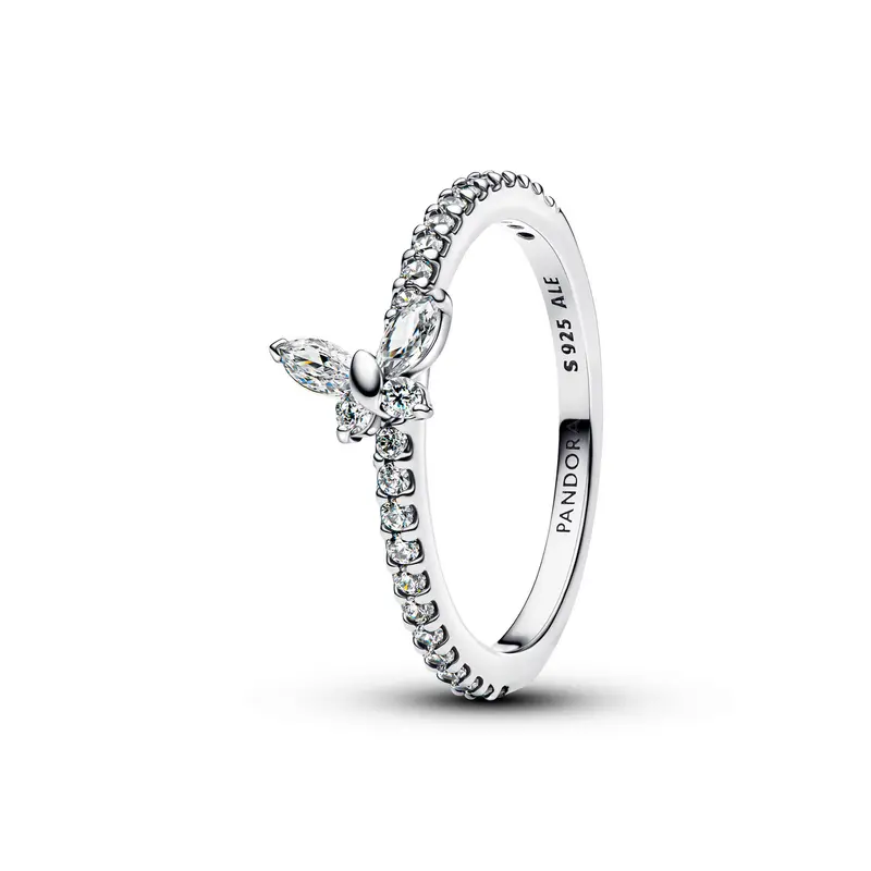 Pandora Sprankelende vlinderring zilver 194269C03