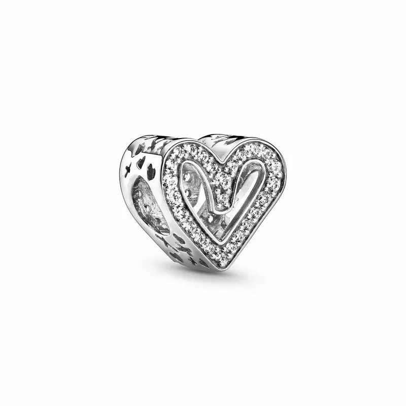 Pandora Sprankelende Vrije Hand Hart Bedel zilver 798692C01