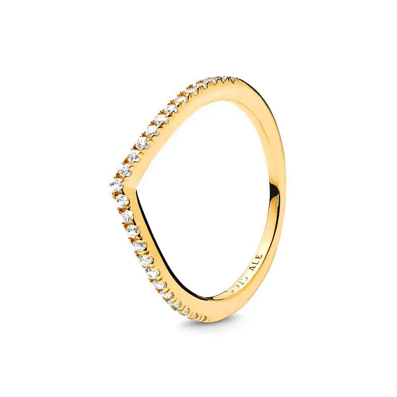 Pandora Sprankelende Wishbone Ring goudverguld 168758C01