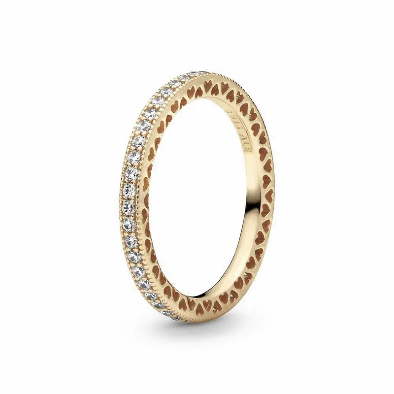 Pandora Sprankeling & Harten Ring goudverguld 168655C01