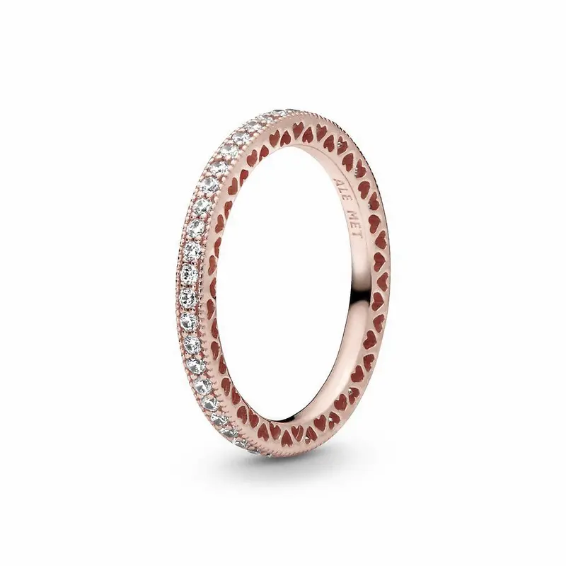 Pandora Sprankeling & Harten Ring roségoudverguld 180963CZ
