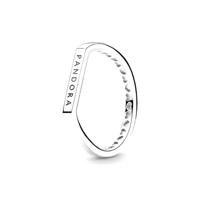 Pandora Stapelring met Logobalkje zilver 199048C00