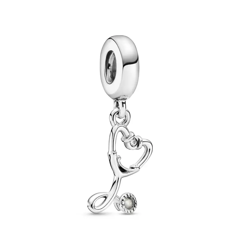Pandora Stethoscoop Hart Hangende bedel zilver 799072C01