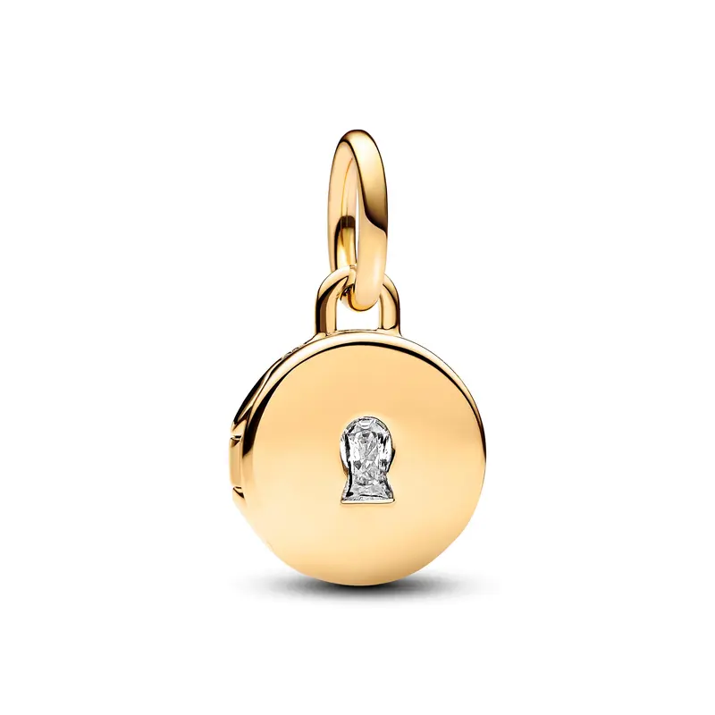 Pandora Te openen & graveerbare liefdesmedaillon hangende bedel goudverguld 763066C01