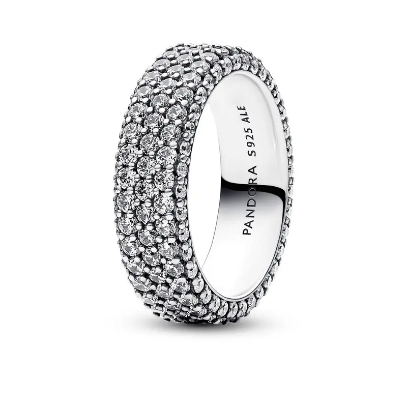 Pandora Timeless driedubbele rij pavé ring zilver 192634C01