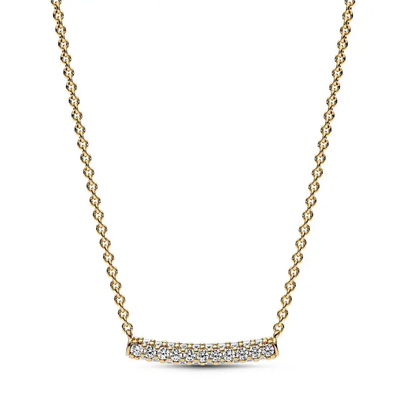 Pandora Timeless Pavé Enkele Rij Balk Halsketting goudverguld 362635C01
