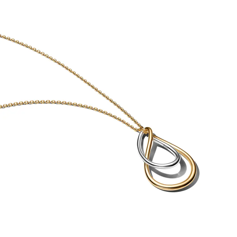 Pandora Tweekleurige Dubbele Hangerketting bicolor zilver en goudverguld 364668C00