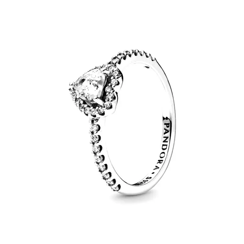 Pandora Verhoogd Hart Ring zilver 198421C01