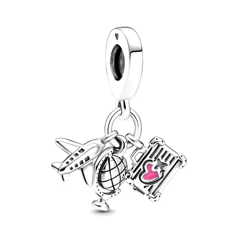 Pandora Vliegtuig, Wereldbol & Koffer Hangende Bedel zilver 799435C01