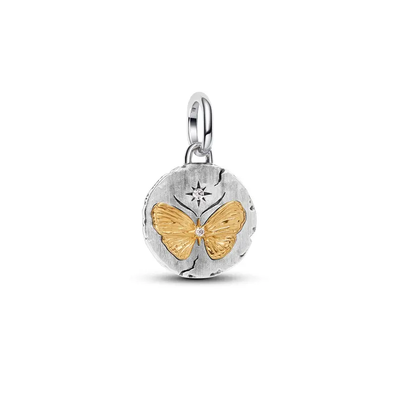 Pandora Vlinder Medaillonbedel bicolor zilver en goudverguld 764803C01