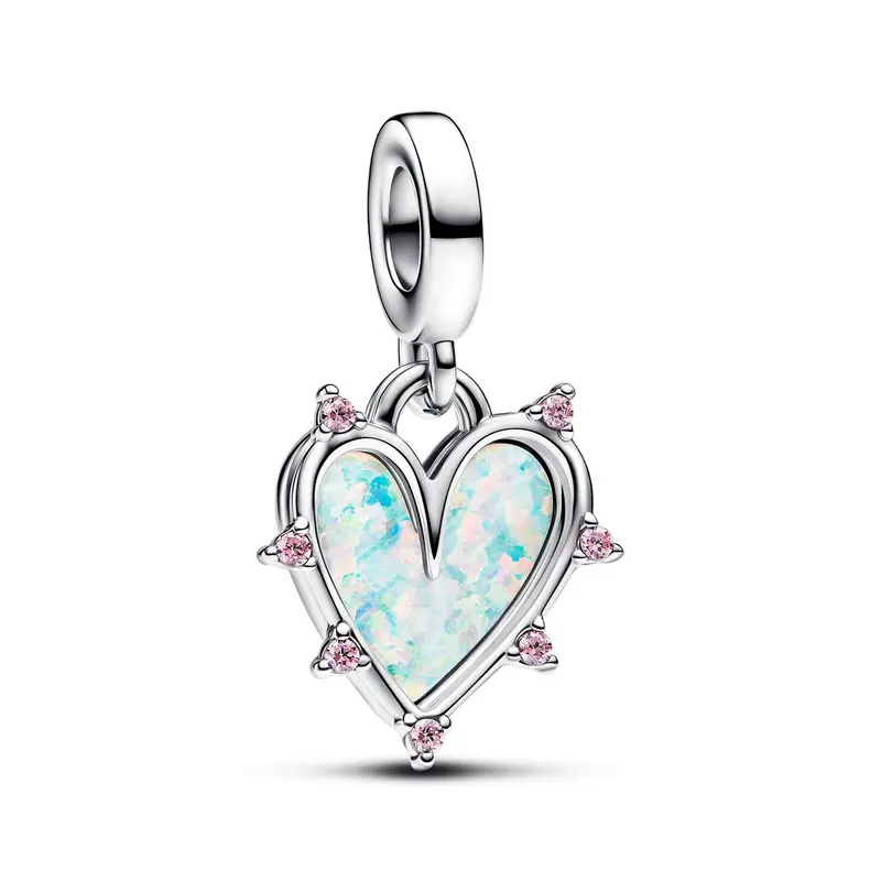 Pandora Vriendschap Opalescent Dubbele Hangende Bedel zilver 793434C01