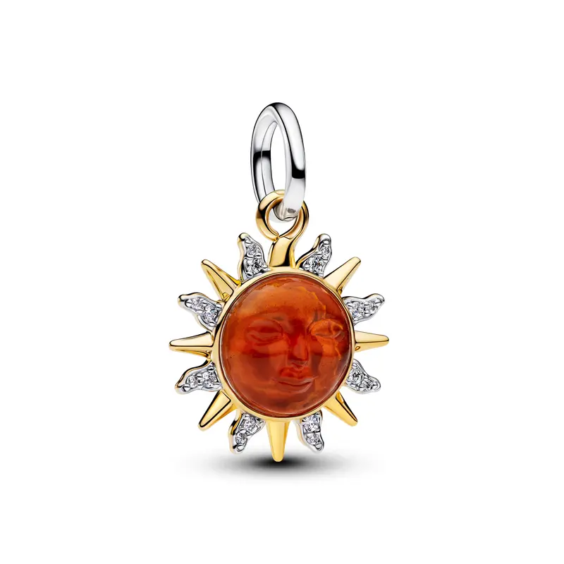 Pandora Wervelende Zon Tweekleurige Hangende Bedel bicolor zilver en goudverguld 764703C01