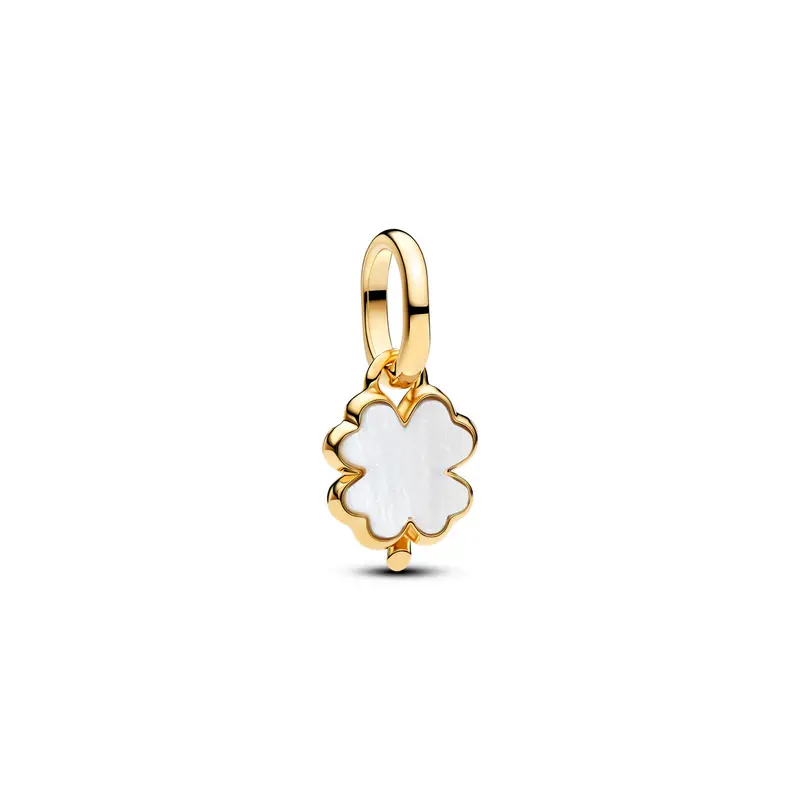Pandora Wit Klavertjevier Hangende Bedel goudverguld 764564C01