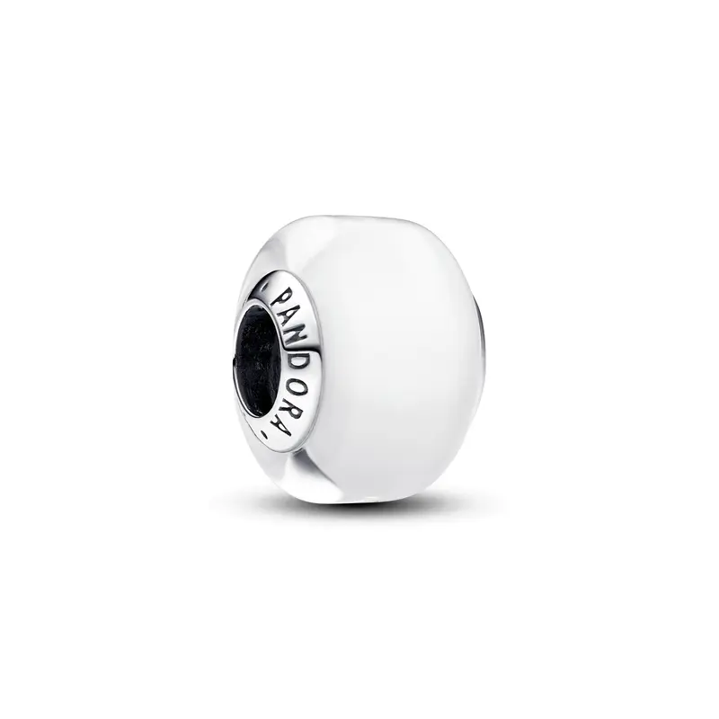 Pandora Witte minibedel van muranoglas zilver 793118C00