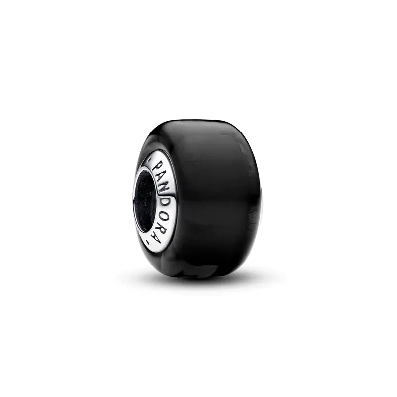Pandora Zwarte minibedel van muranoglas zilver 793117C00