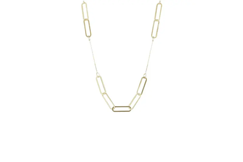 Paperclip Rechthoeken Schakelketting 14K Goud BeMy