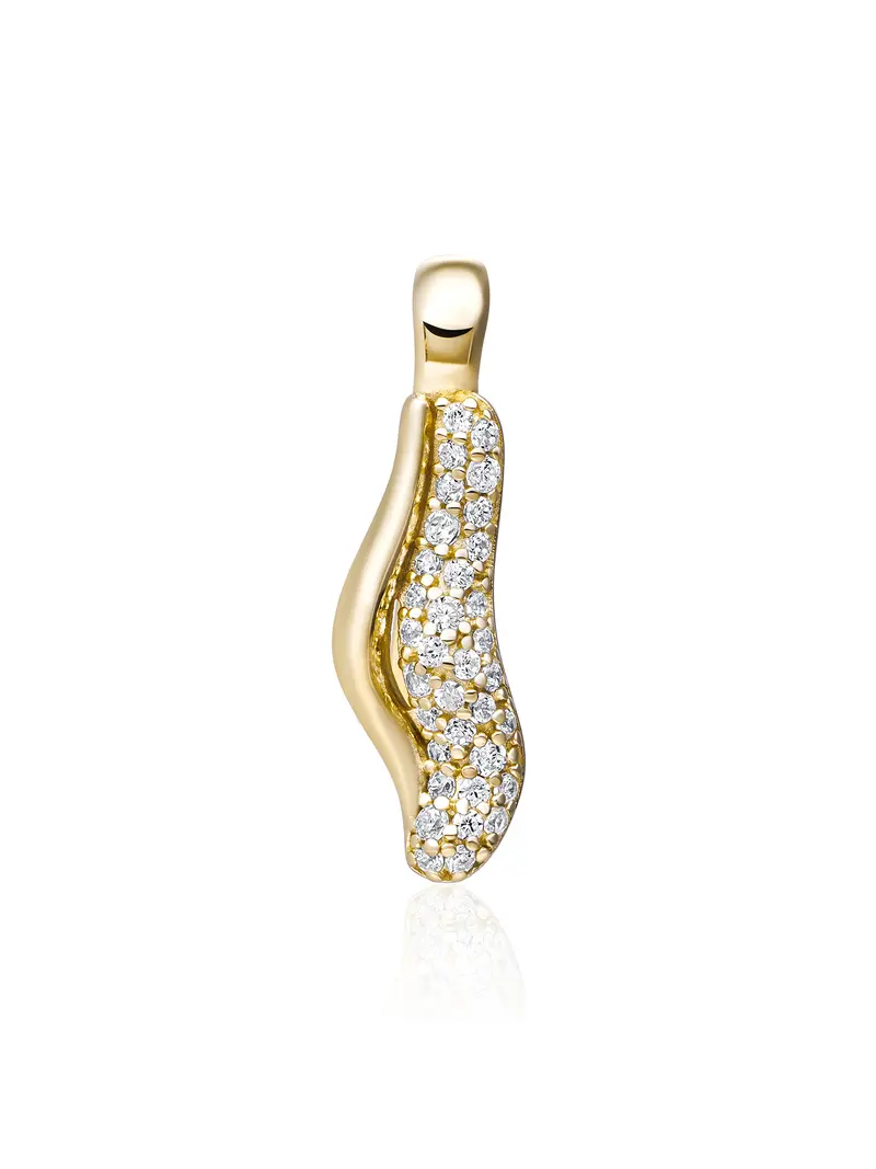 Pave Twirl Clip Pendant Zirconia