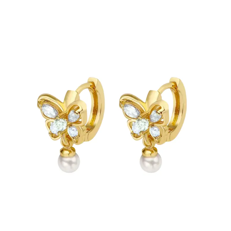 Pearl butterfly hoops wit