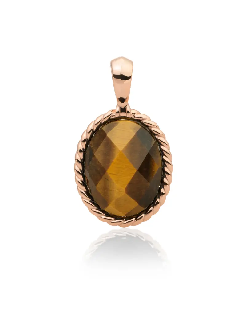 Pendant | Rose Gold - Tiger Eye Twist