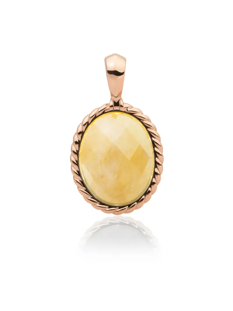 Pendant | Rose Gold - Yellow Jade Twist