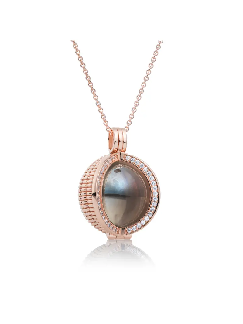 Pendant - Starburst Crystal Rose Gold - CZ Polished 20mm