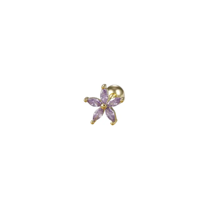 Piercing classic flower paars