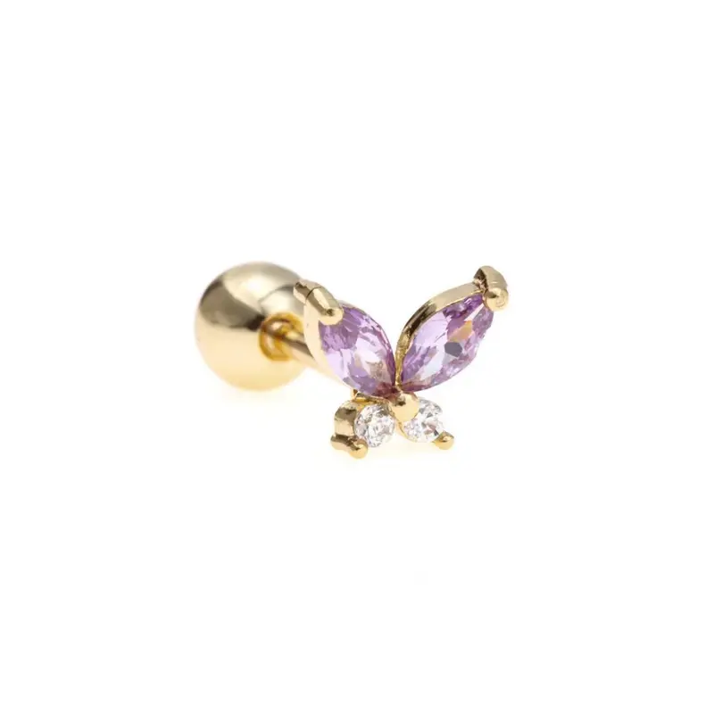 Piercing shining butterfly paars