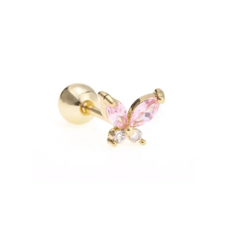 Piercing shining butterfly roze