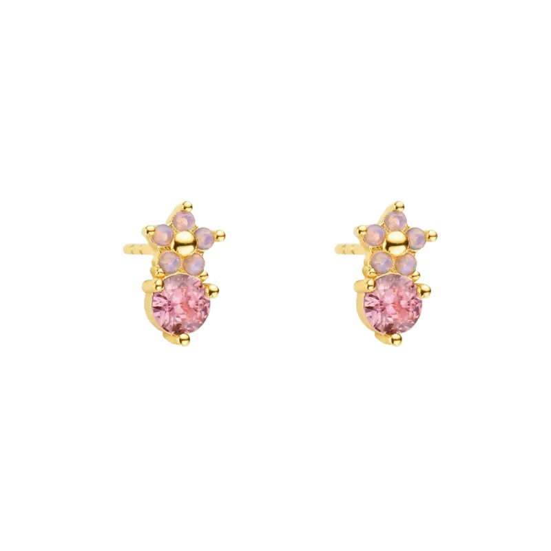 Pink flower studs