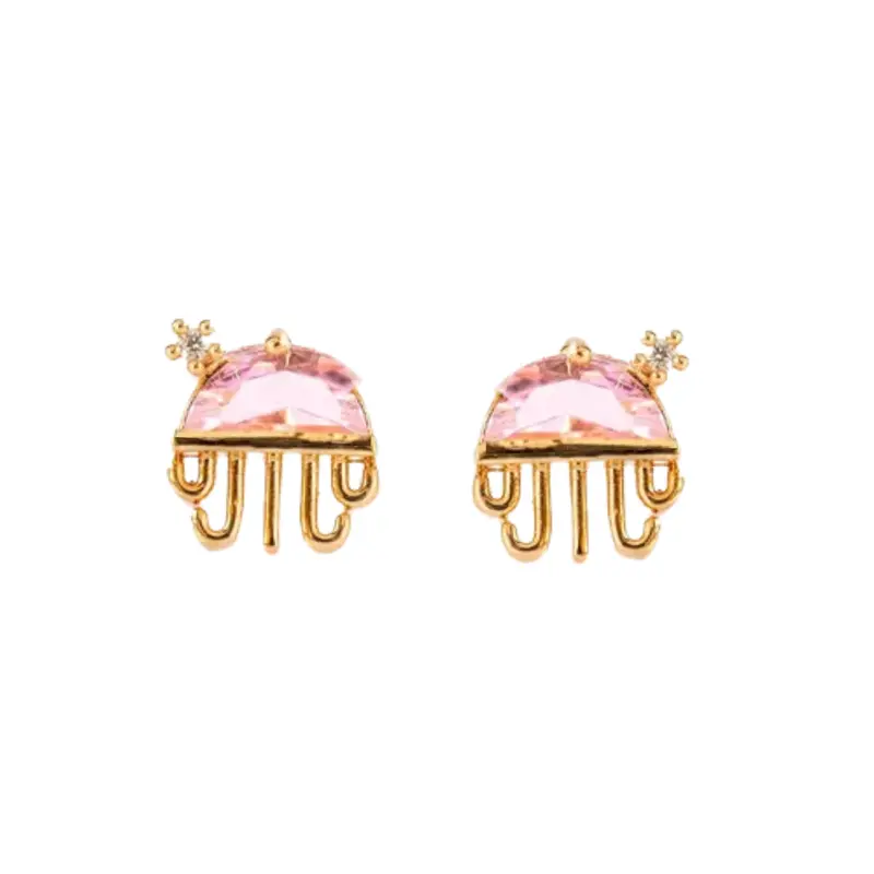 Pink jellyfish studs