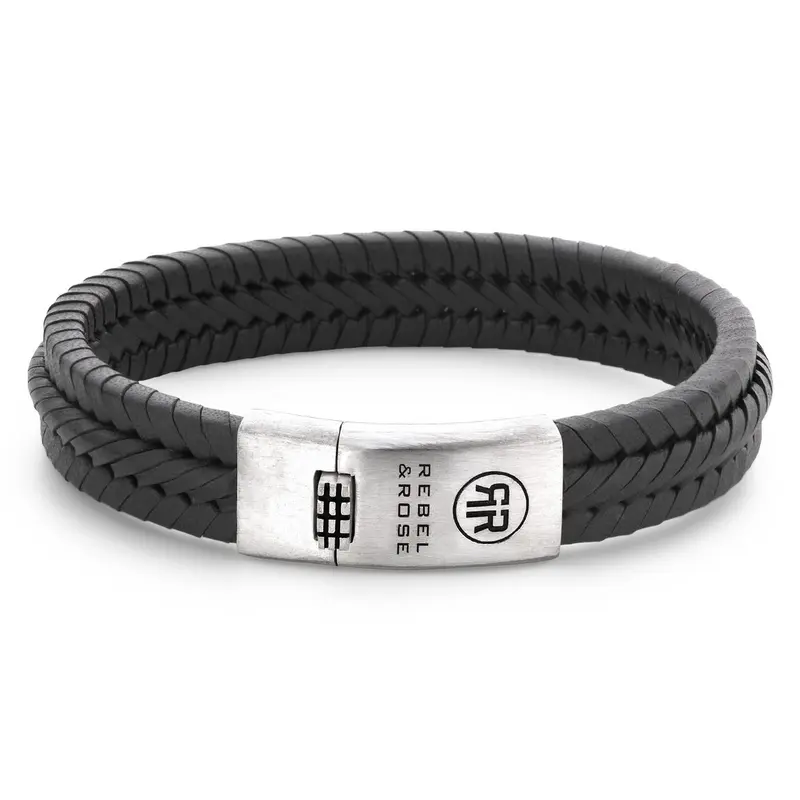 Rebel & Rose Absolutely Leather Armband RR-L0154-S – Grijs
