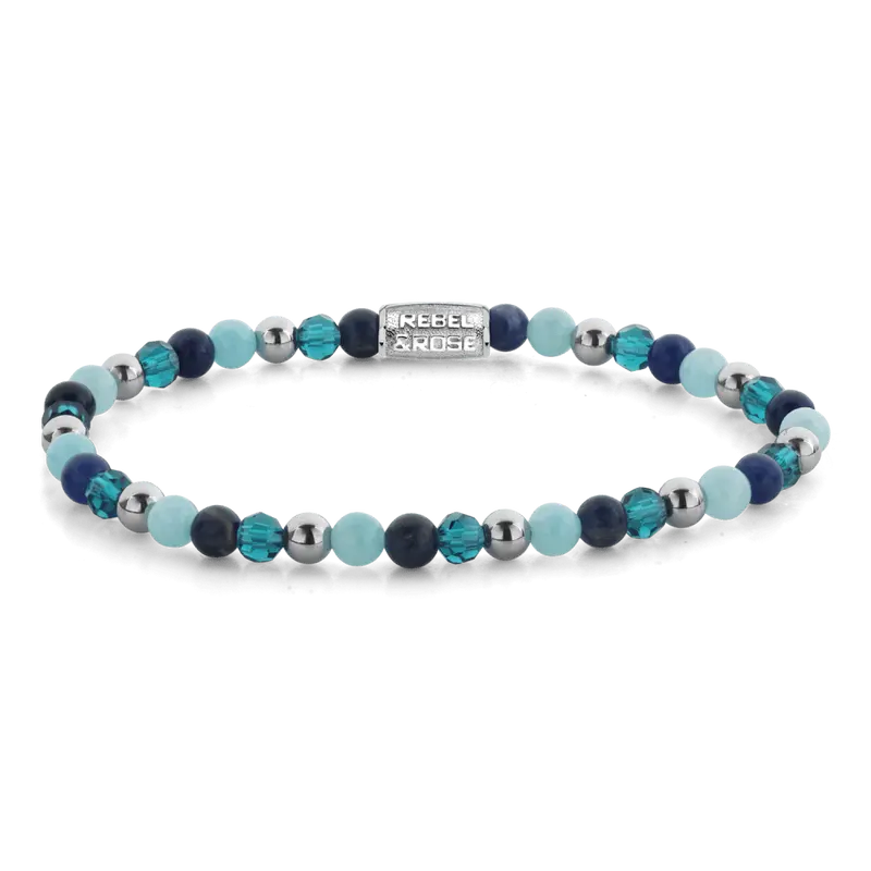 Rebel & Rose Armband RR-40163 – Blauw, Zilverkleurig