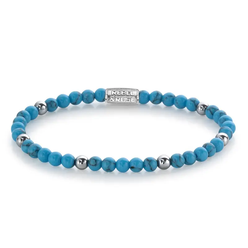 Rebel & Rose More Balls Than Most 4mm Armband RR-40058-S – Turquoise/ Zilverkleurig