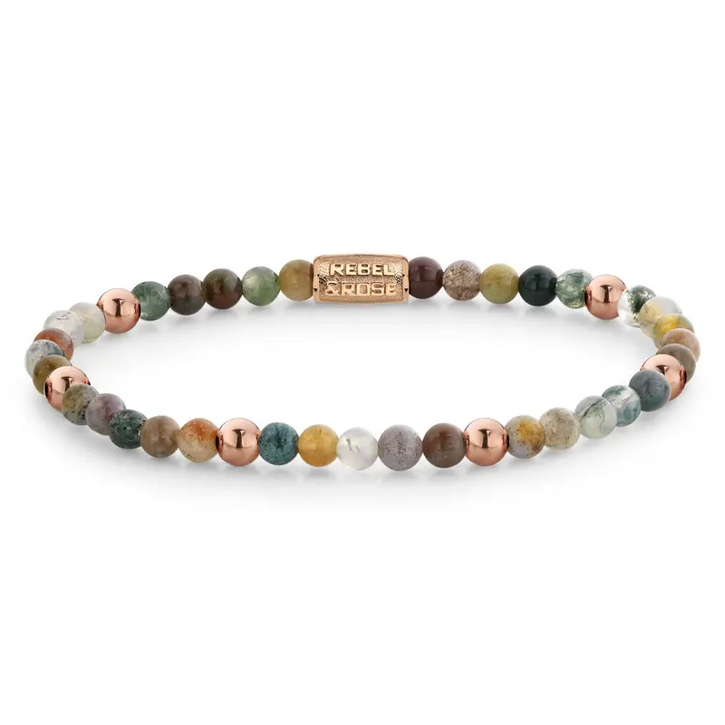 Rebel & Rose More Balls Than Most 4mm Armband RR-40083-R – Groen met beige/pastel kleuren