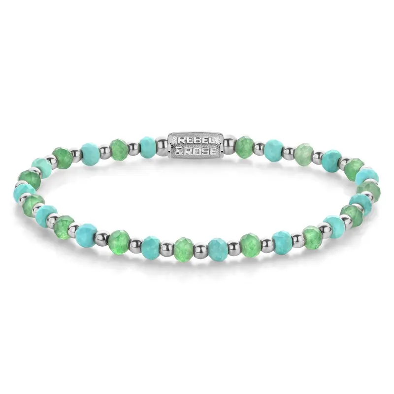 Rebel & Rose More Balls Than Most 4mm Armband RR-40144-S – Turquoise, zilverkleurig