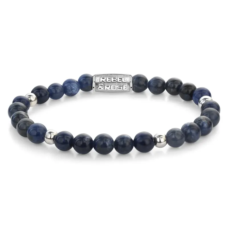 Rebel & Rose More Balls Than Most 6mm Armband RR-60138-S – Blauw, zilver