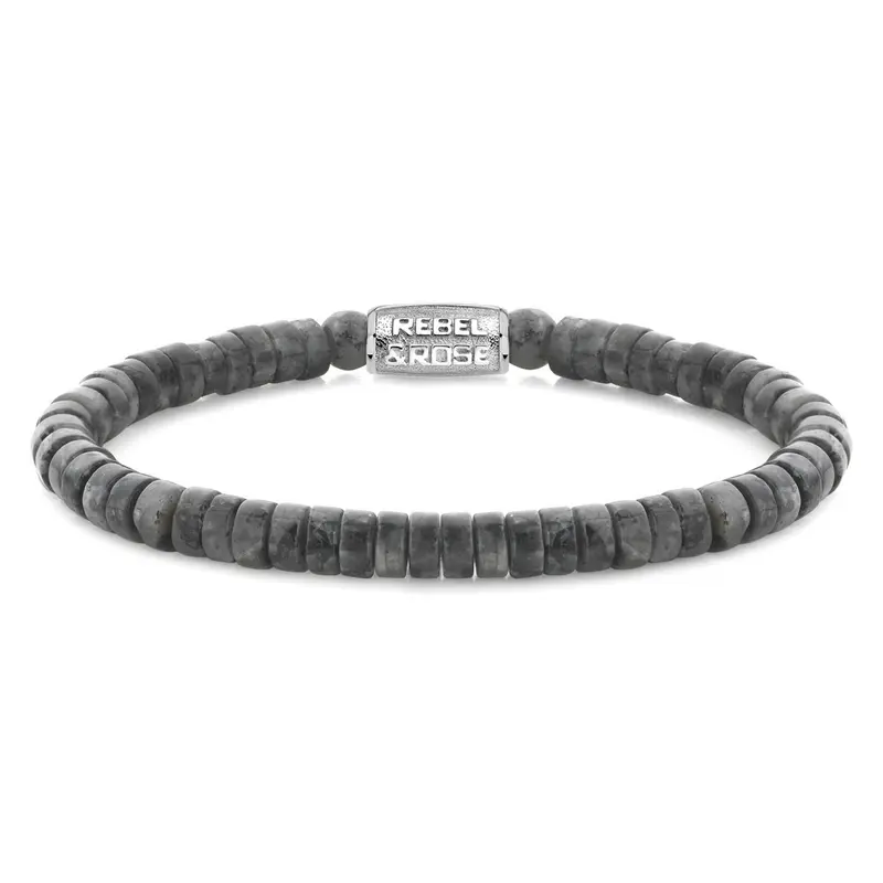 Rebel & Rose No Balls Please 6mm Armband RR-60094-S – Grijs