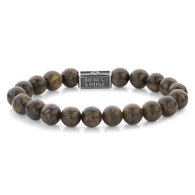 Rebel & Rose Silverbead 8mm Armband RR-8S003-S – Bruin