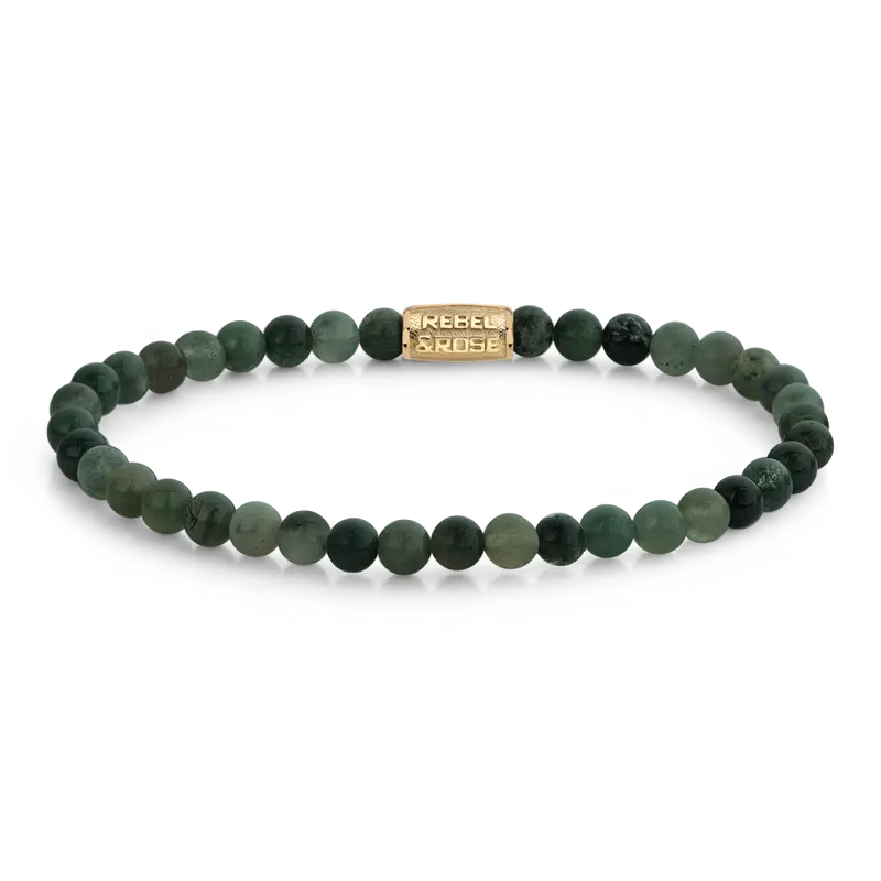Rebel & Rose Stones Only 4mm Armband RR-40095-G – mosgroen deels doorzichtig