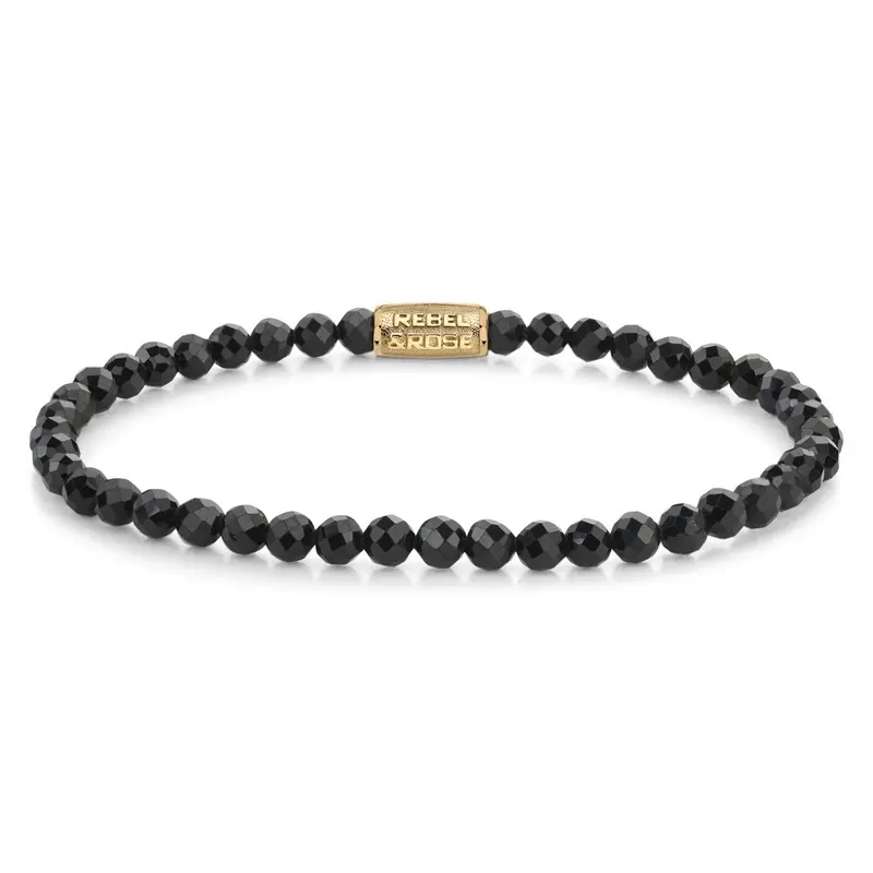 Rebel & Rose Stones Only 4mm Armband RR-40153-G – Zwart