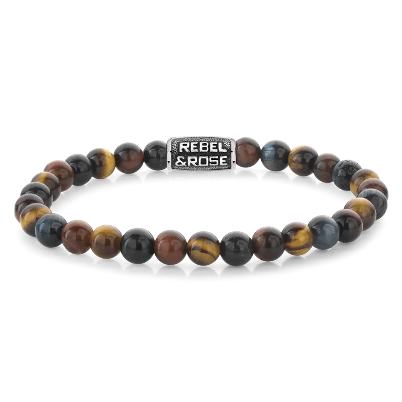 Rebel & Rose Stones Only 6mm Armband RR-60115-V – Geel/rood/blauw
