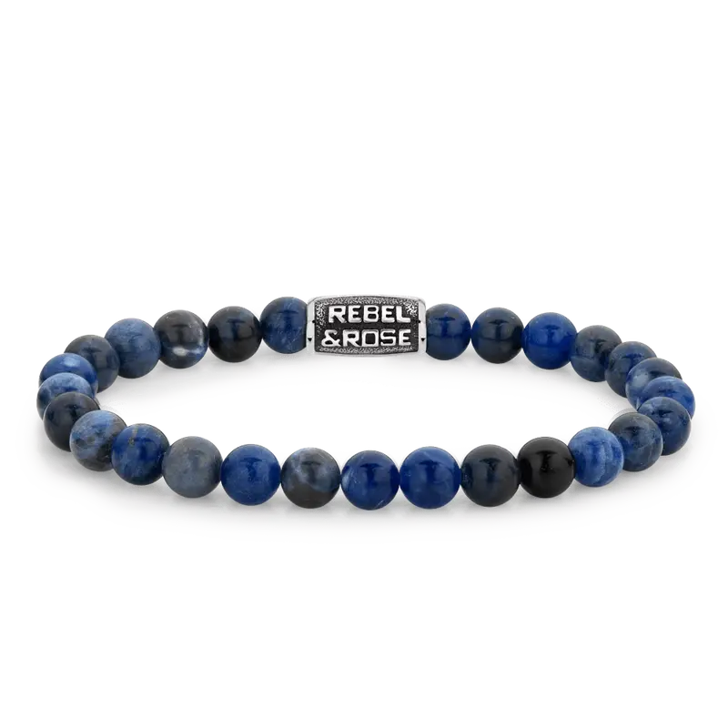Rebel & Rose Stones Only 6mm Armband RR-60116-V – Blauw