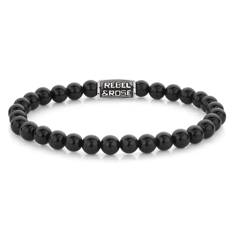 Rebel & Rose Stones Only 6mm Armband RR-60121-V – Zwart
