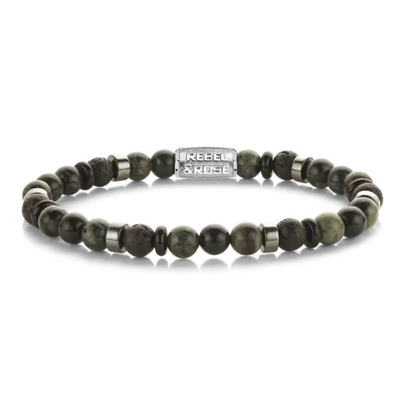 Rebel & Rose Stones Only 6mm Armband RR-60158-S – Groen