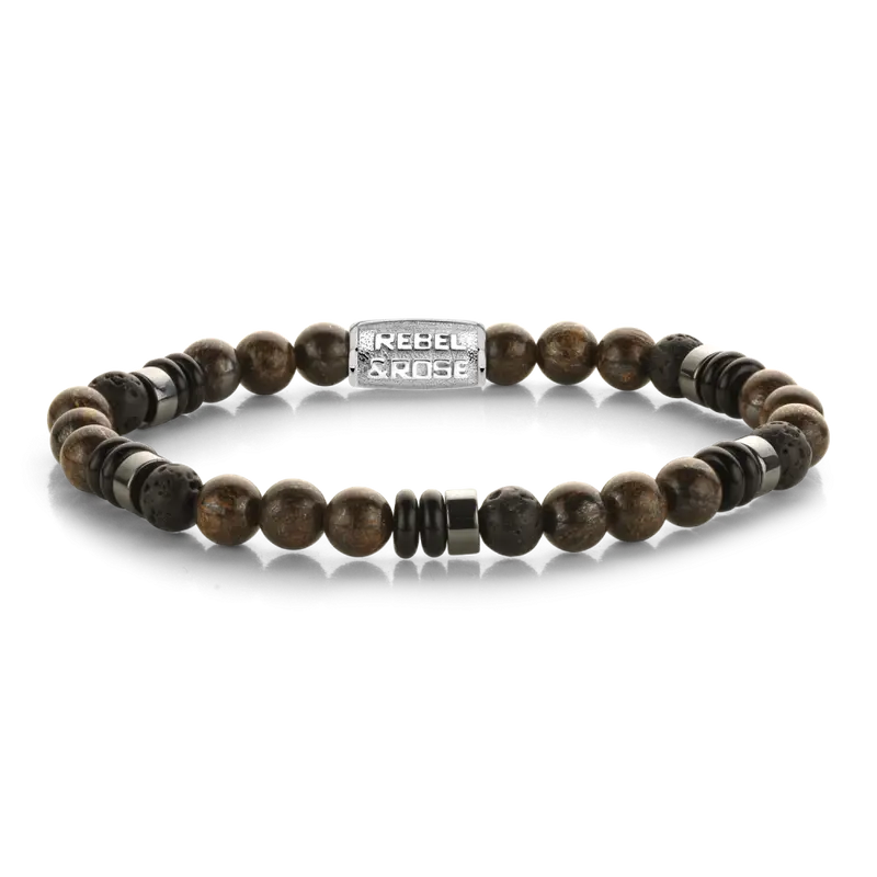 Rebel & Rose Stones Only 6mm Armband RR-60160-S – Bruin