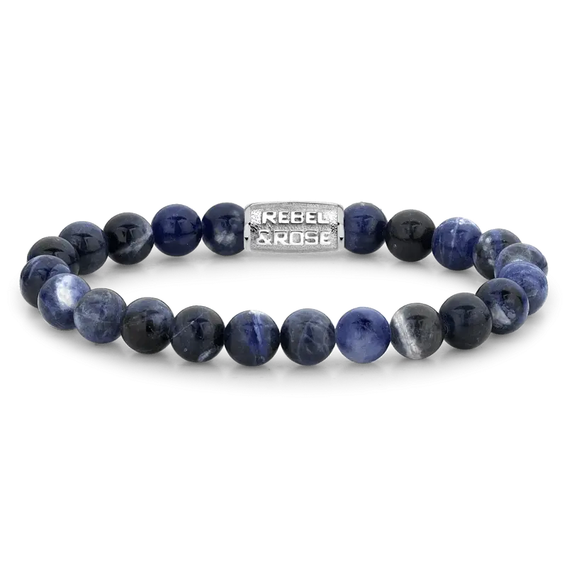 Rebel & Rose Stones Only 8mm Armband RR-80010-S – Blauw