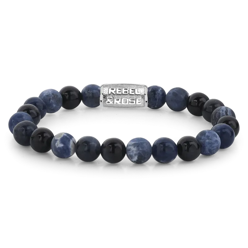 Rebel & Rose Stones Only 8mm Armband RR-80045-S – Blauw
