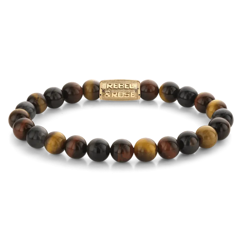 Rebel & Rose Stones Only 8mm Armband RR-80088-G – Geel/rood/blauw