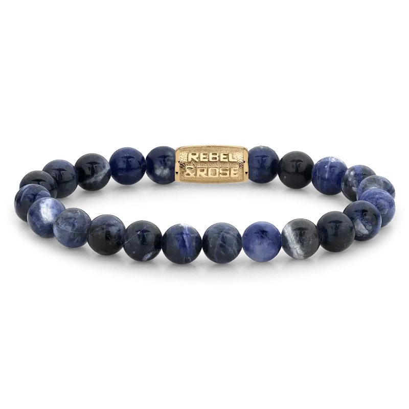 Rebel & Rose Stones Only 8mm Armband RR-80094-G – Blauw